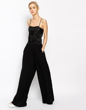 Weekday Strappy Wide Leg Jumpsuit - Black