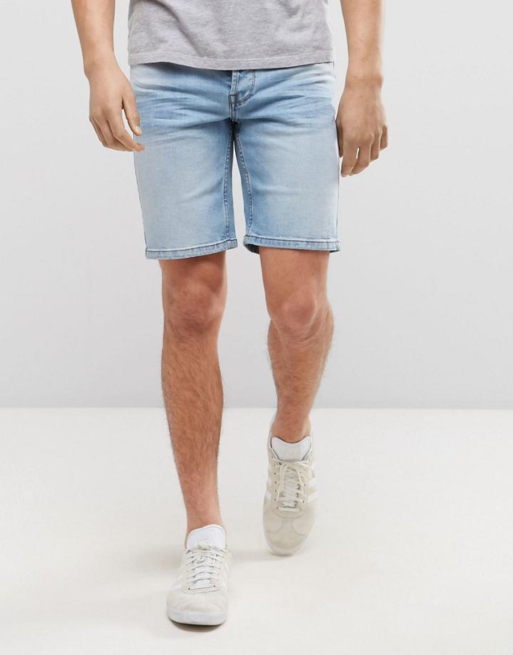 Only & Sons Slim Fit Denim Shorts - Blue
