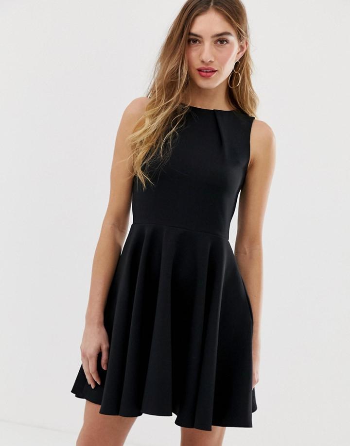 Closet London Sleeveless Skater Dress In Black - Black