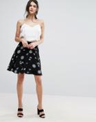 Selected Femme Dandelion Print Skirt - Black