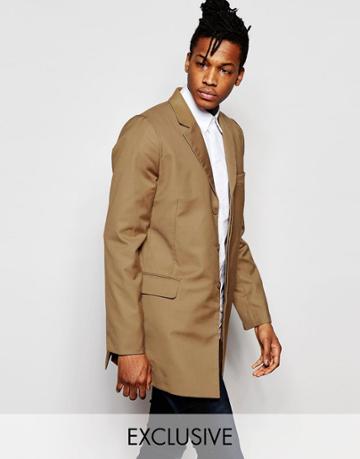 Rogues Of London Exclusive Camel Overcoat - Camel