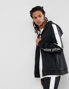 Night Addict Paneled Zip Thru Trackuit Hoodie - Black