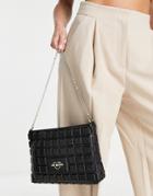 Love Moschino Embossed Chain Strap Crossbody Bag In Black