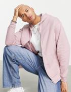 Asos Design Oversized Zip Up Hoodie In Dusty Pink - Part Of A Set