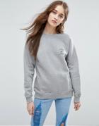 Ganni Rose Isoli Embroidered Sweat - Gray