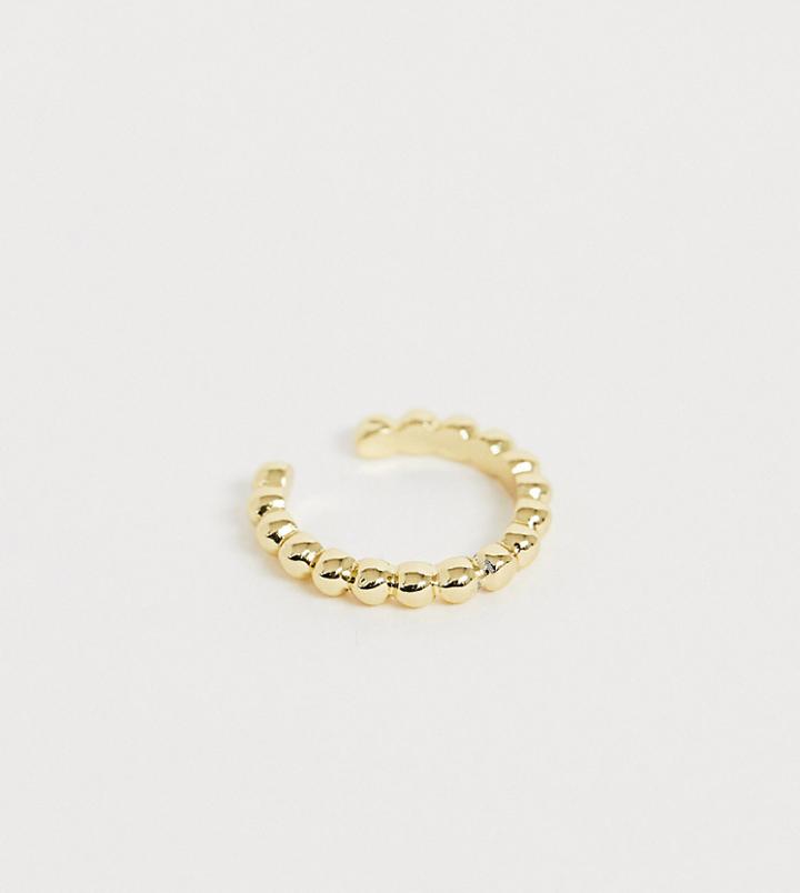 Shashi Sterling Silver 18k Gold Plated Twist Detail Ear Cuff