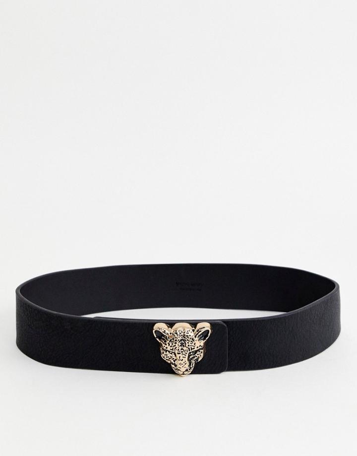 Vero Moda Leopard Buckle Belt - Black
