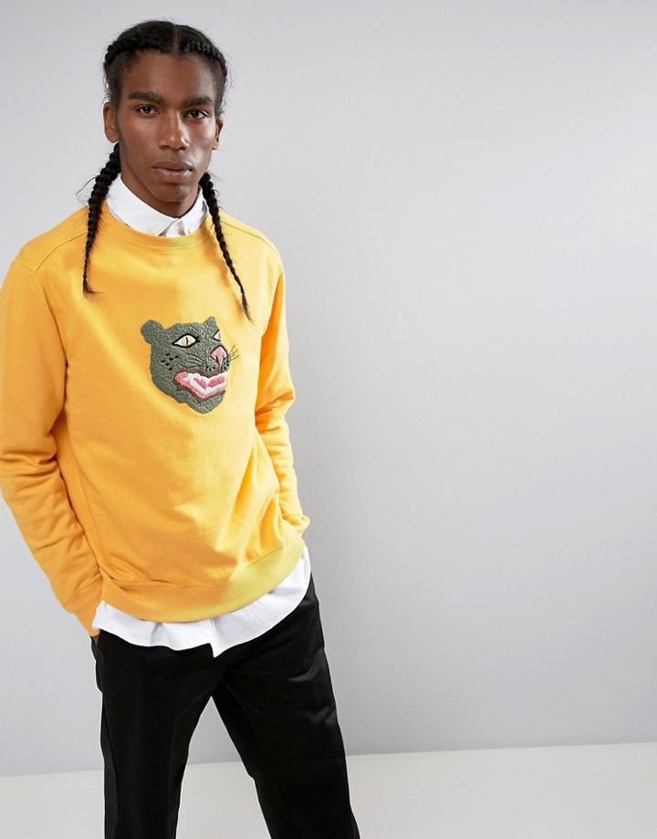 Maharishi Embroidered Tiger Head Crew Neck Sweatshirt - Green