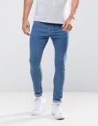 Bershka Super Skinny Jeans In Indigo Blue - Blue