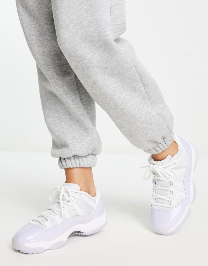 Jordan Air 11 Retro Low Sneakers In White And Purple