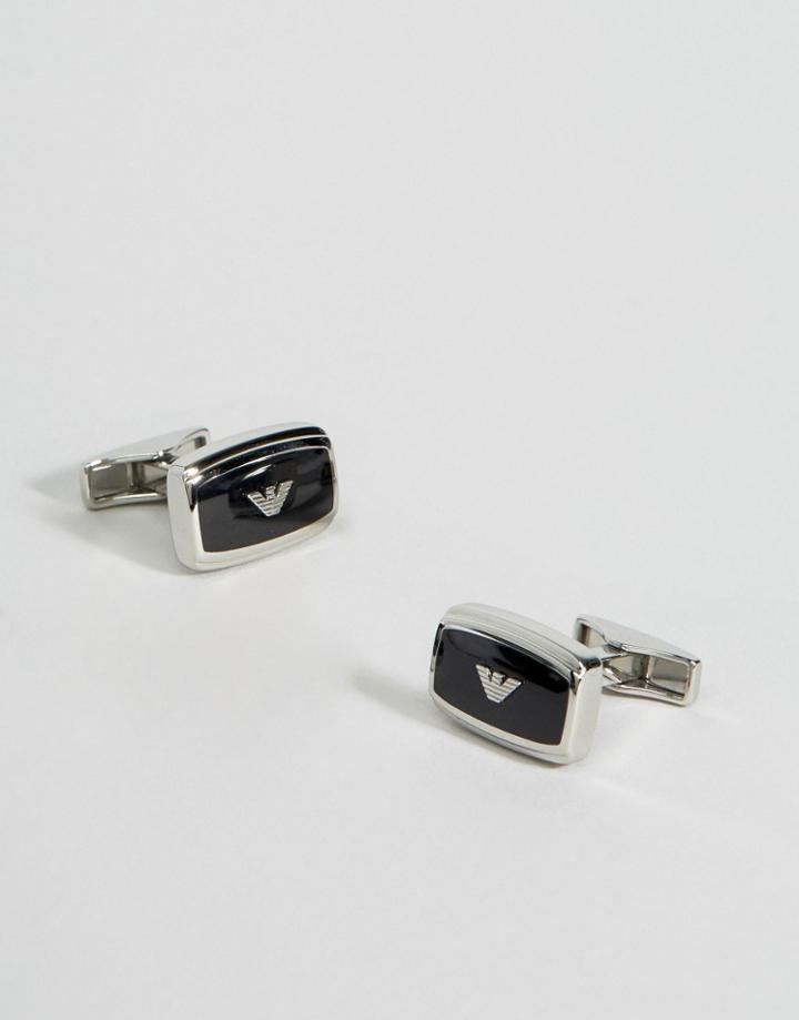 Emporio Armani Logo Cufflinks - Silver