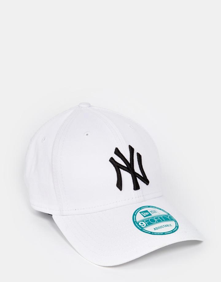 New Era 9forty Ny Adjustable Cap - White