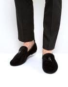 Frank Wright Slipper Shoes With Gunmetal Tassel - Blue