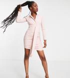 In The Style X Dani Dyer Exclusive Blazer Dress With Sash Detail In Pink
