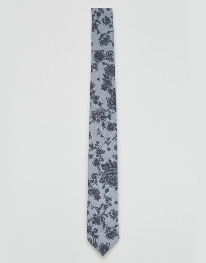 Noose & Monkey Flocked Blade Tie - Navy