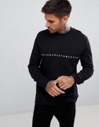 Asos Design Sweatshirt With Studs - Black