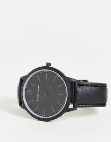Christin Lars Watch With Black Dial And Strap