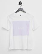 Pieces T-shirt With Lilac Mood Motif In White