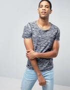 Produkt T-shirt With Mixed Marl Detail - Navy