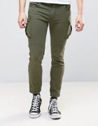 Sisley Cargo Pants In Slim Fit - Green