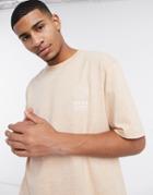 River Island Oversized Marl Tee In Coral-pink