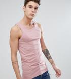 Asos Design Tall Muscle Fit Vest In Pink - Pink