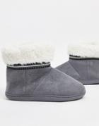 Totes Isotoner Slipper Boots In Gray-grey