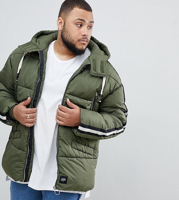 Sixth June Puffer Jacket In Khaki Exclusive To Asos - Green