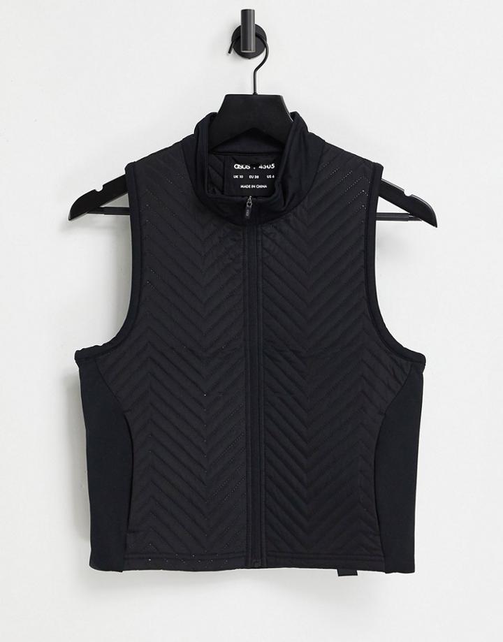 Asos 4505 Run Vest With Chevron Quilting-black