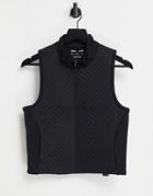 Asos 4505 Run Vest With Chevron Quilting-black
