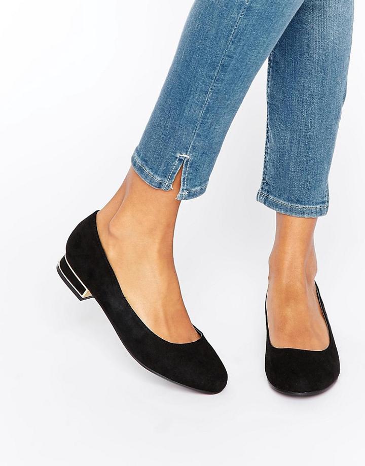 New Look Mini Heel Ballet Pump - Black