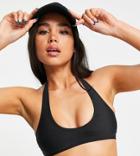 Collusion Recycled Halter Crop Bikini Top In Black