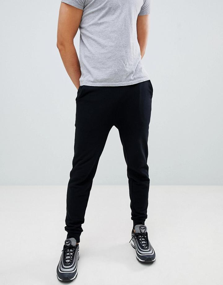 Asos Design Skinny Joggers In Black - Black