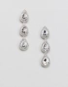 Lipsy Crystal Drop Earrings - Silver