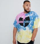 Asos Design Plus Wu Tang Hip Hop Oversized T-shirt With Tie Dye - Multi