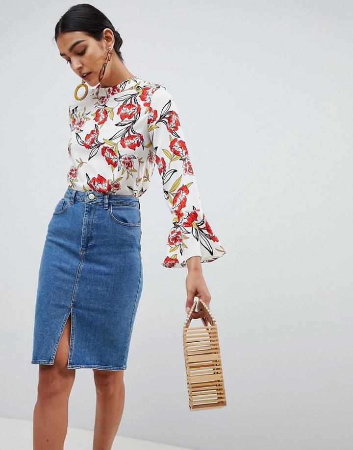 Angel Eye Floral Top - Navy