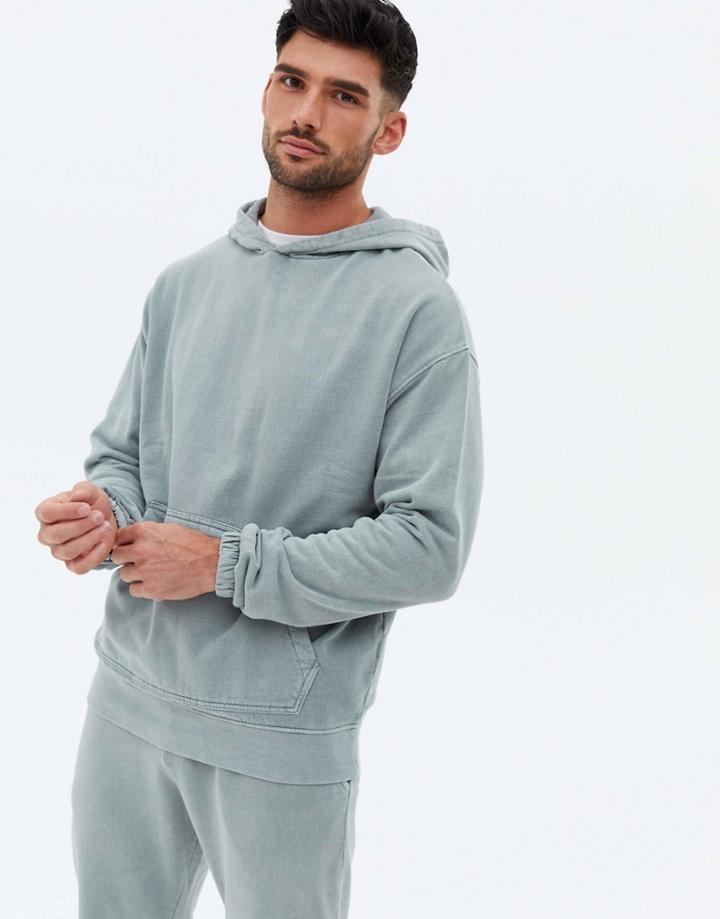 New Look Oversized Hoodie In Washed Blue-blues