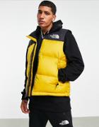 The North Face 1996 Retro Nutpse Hooded Tank In Mustard-yellow