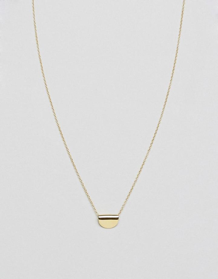 Asos Gold Plated Sterling Silver Semi-circle Necklace - Gold