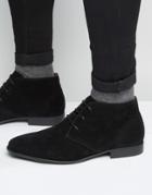 Asos Chukka Boots In Black Faux Suede - Black