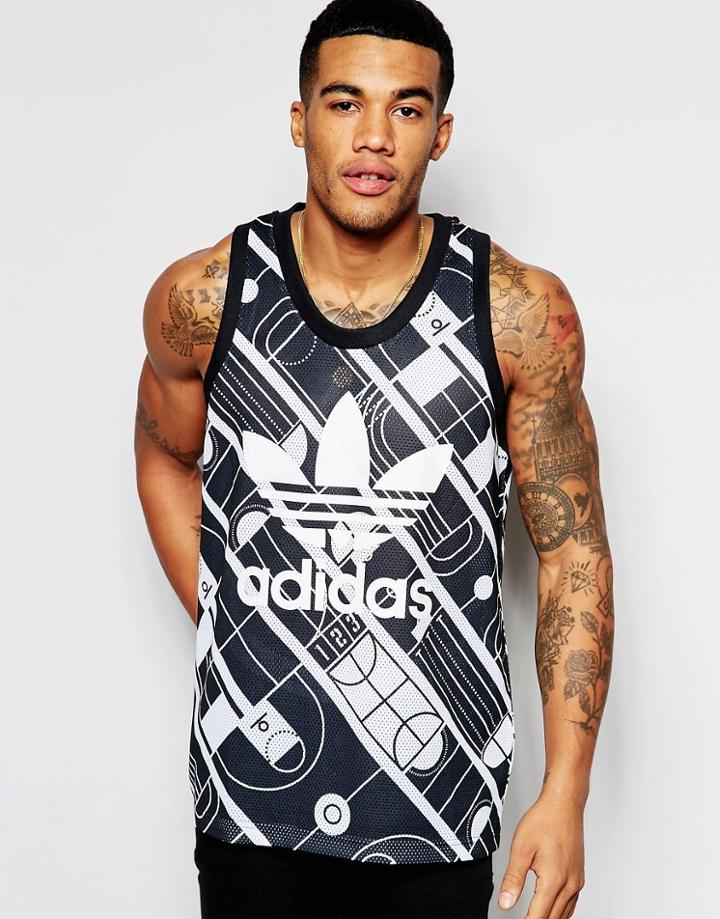 Adidas Originals Tank In Track Print Aj7837 - Black