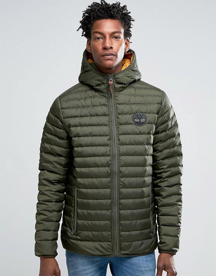 Timberland Lightweight Hooded Down Jacket In Green - Green