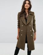 Y.a.s Double Breasted Coat With Metallic Buttons - Red