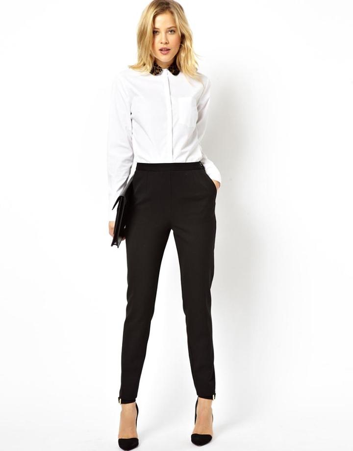 Asos High Waist Pant With Zips