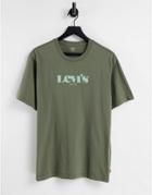 Levi's Relaxed Fit T-shirt In Olive Green With Serif Logo