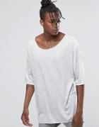Asos Oversized T-shirt In Gray Drape Fabric - Gray