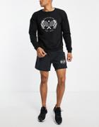 South Beach Tennis Large Logo Crew Neck Sweat In Black