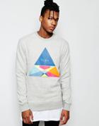Friend Or Faux Sweatshirt Graphic Triangle Print - Gray