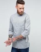 Hoxton Shirt Company Slim Smart Shirt In Linen - Gray