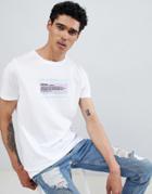 Asos Design T-shirt With Pastel Flag Print - White
